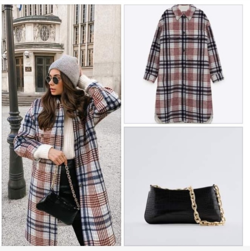 Zara long shacket bloggers favorite size S